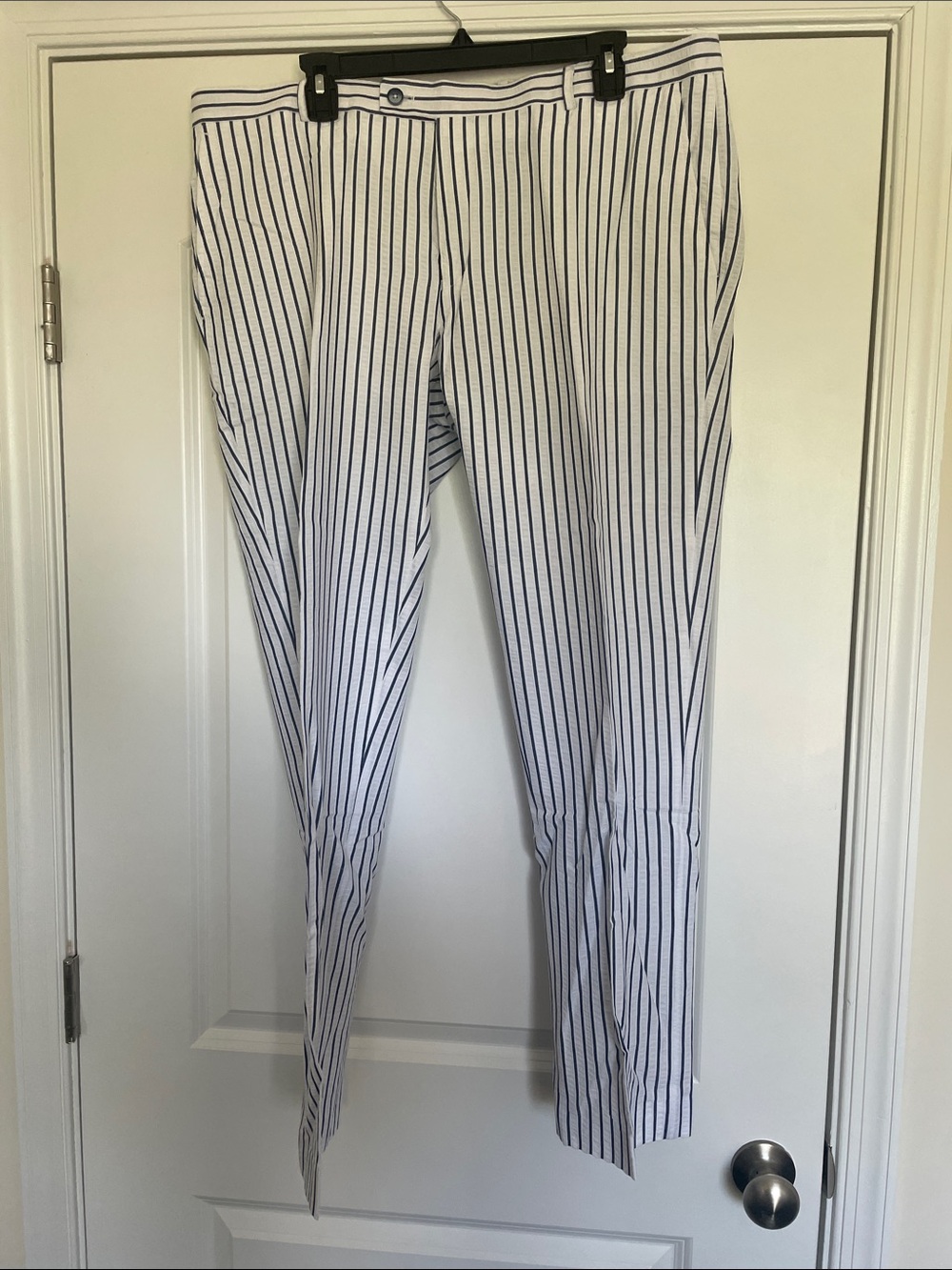 Paisley & Gray White Dress Pants with Navy Pinstripes